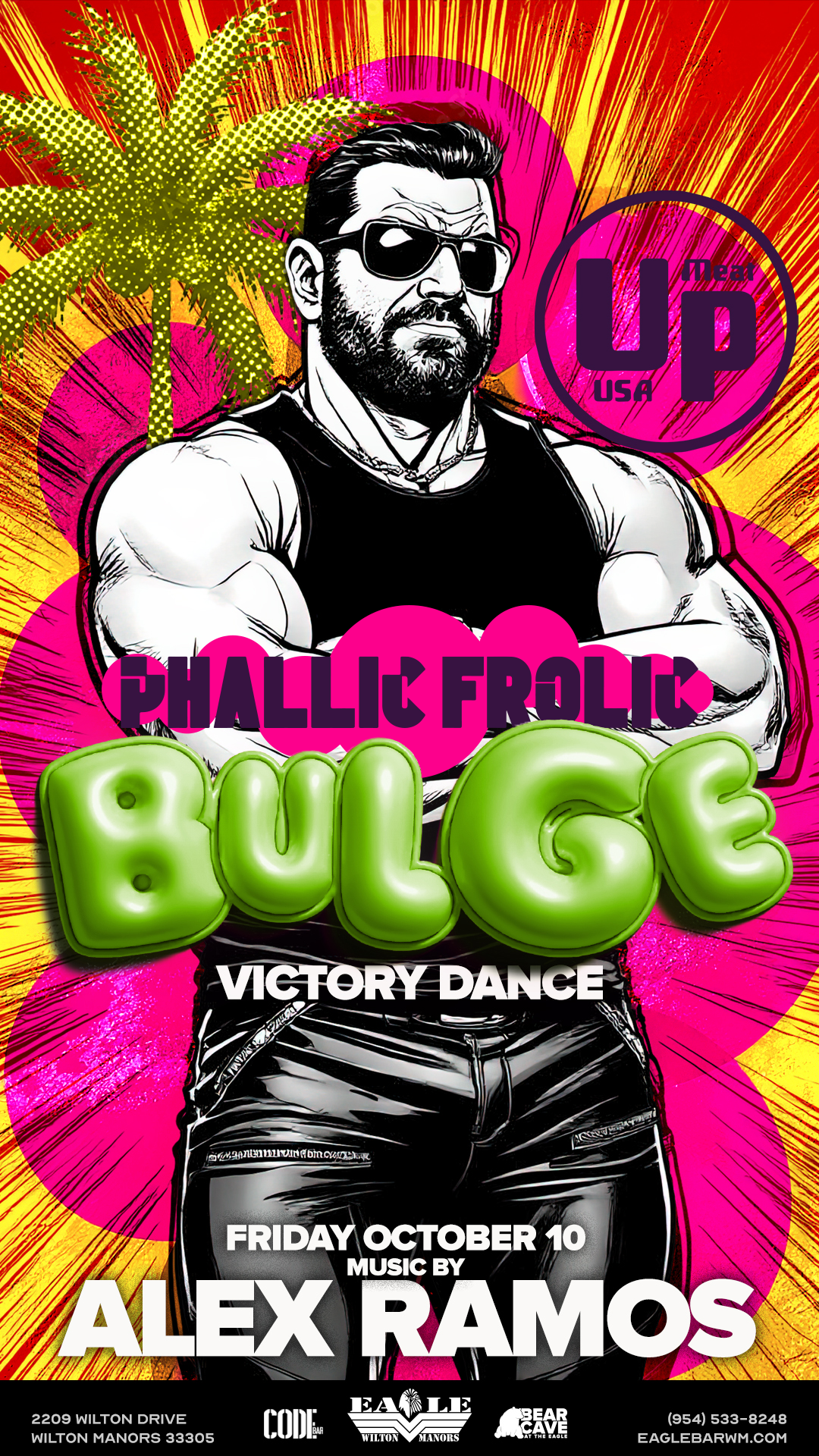 Phallic Frolic Bulge Contest Victory Party flyer